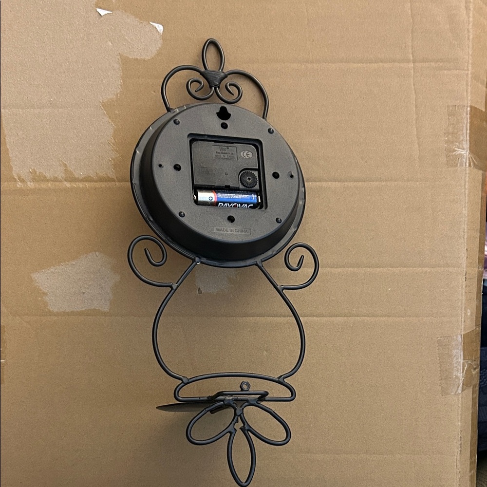 Black Wrought Iron Wall Clock by Unknown Brand - Picture 2 of 9
